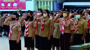 Upacara Peringatan Hari Pramuka Ke-61 SMP dan SMA Xaverius Bandar Lampung